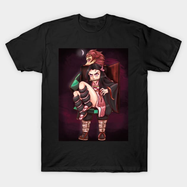 Tonjiro and Nezuko T-Shirt by Dream Elixir